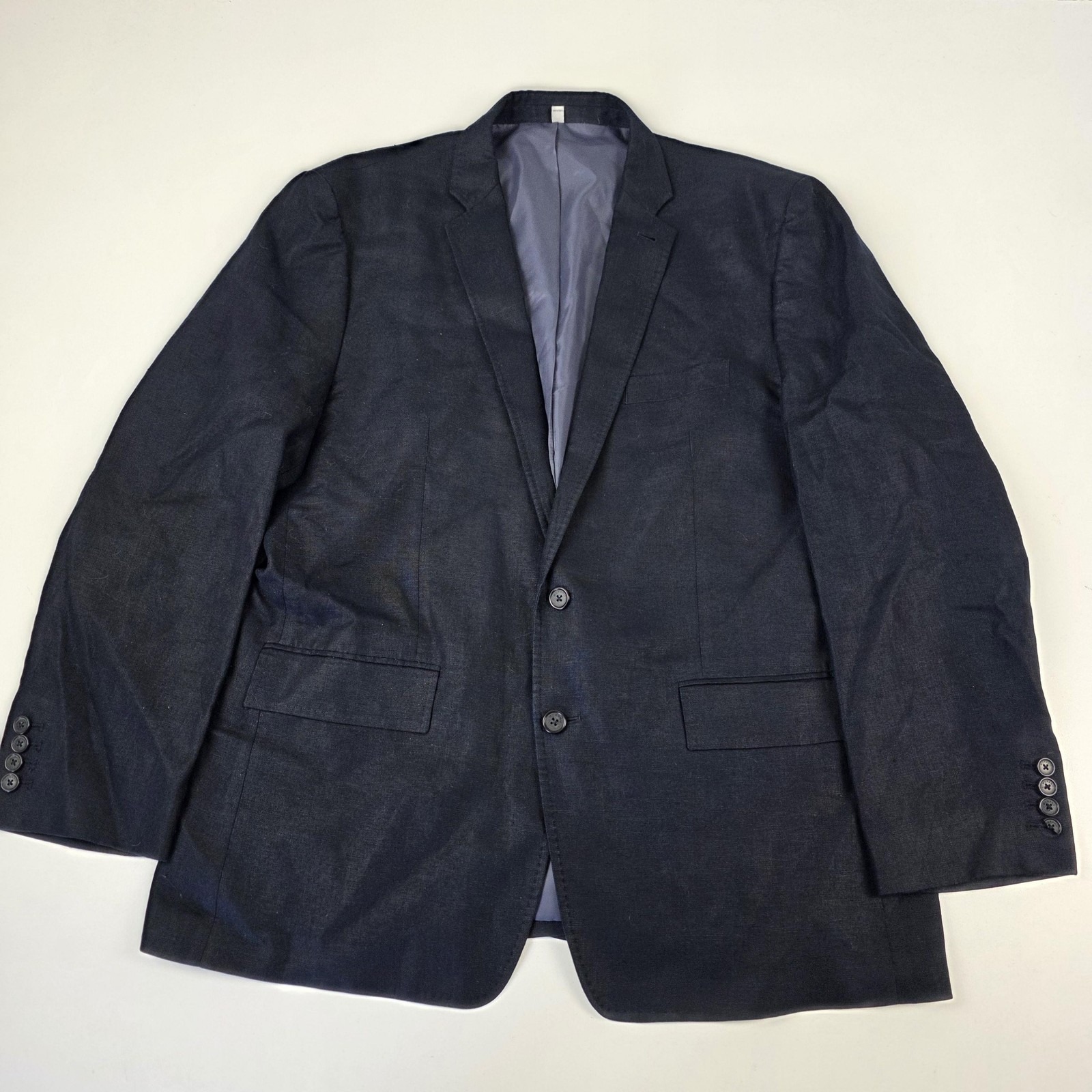 Murano Baird Mcnutt Blazer Sport Coat Mens Xl Blue Linen Two Button Lightweight